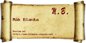 Mák Blanka névjegykártya